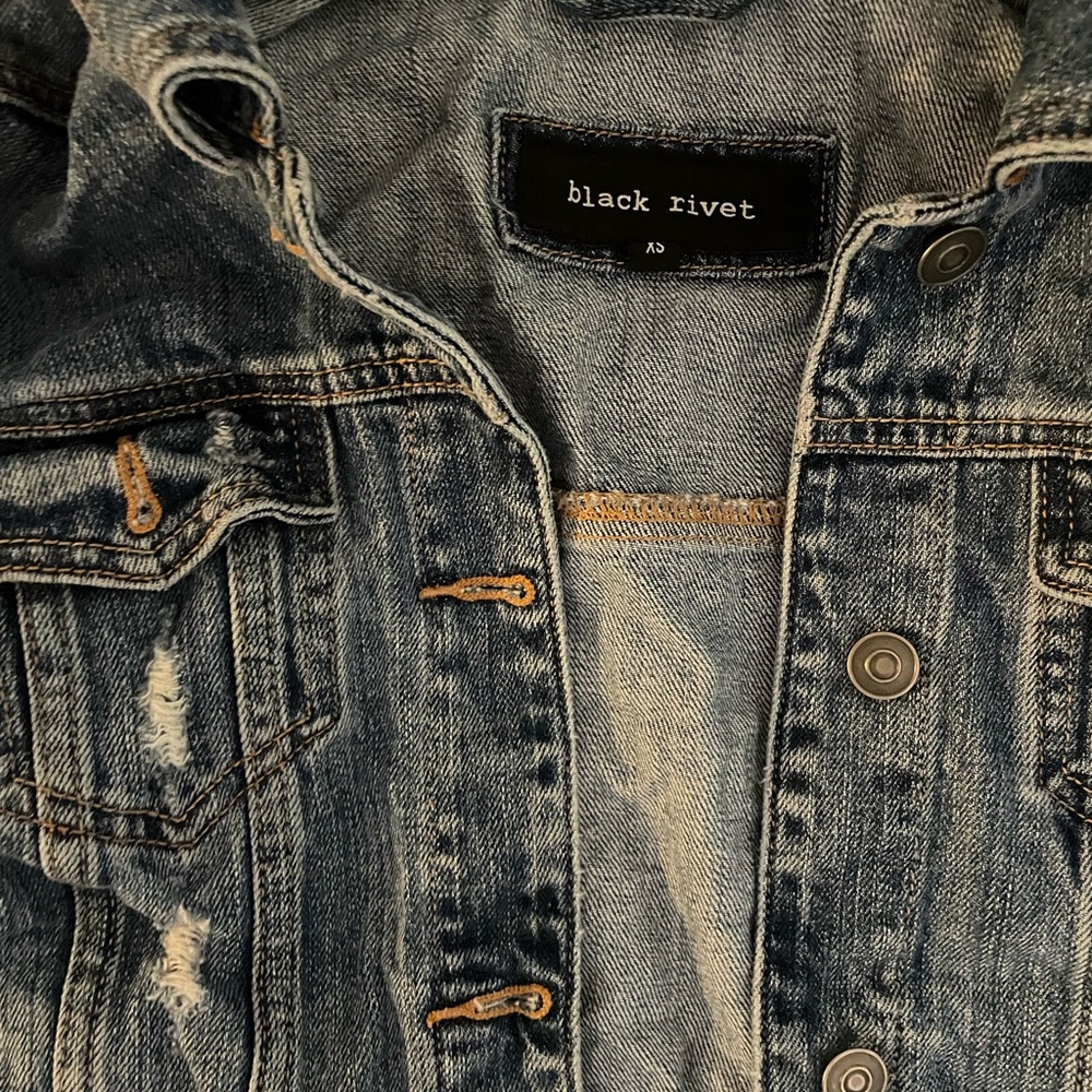 Black Rivet Jean Jacket - Picture 2 of 3